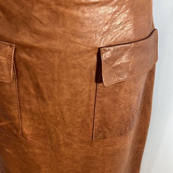 3.1 Phillip Lim Cognac Leather Skirt - Picture 2 of 10